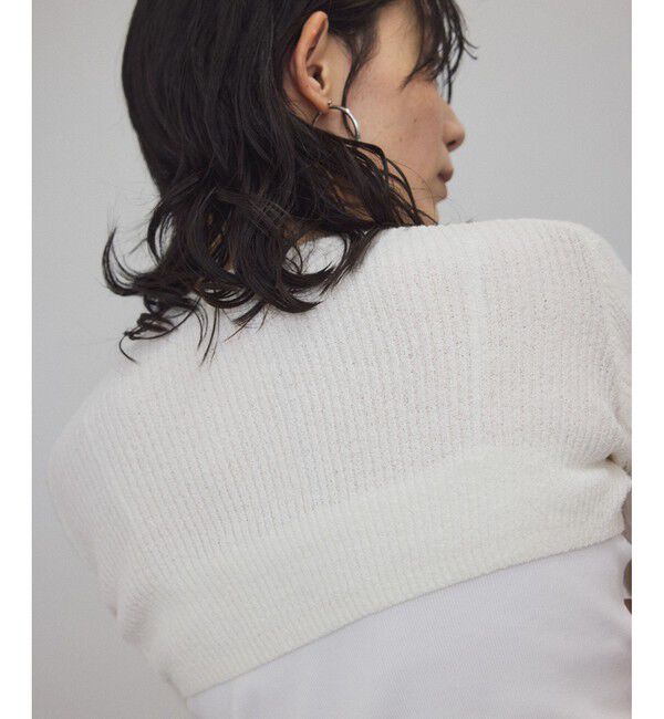 SALON adam et rope'「【WEB限定】ループヤーンリブショートカーディガン/ボレロ［セットアップ対応］」|カーディガン|