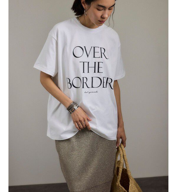 SALON adam et rope'「OVER THE BORDER ロゴプリントTシャツ / レタリングTシャツ」|Tシャツ・カットソー|ホワイト(10)