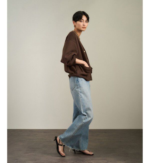 SALON adam et rope'「【WEB限定】メタルボタンスウェットライクラインカーディガン 2［新色追加］」|カーディガン|