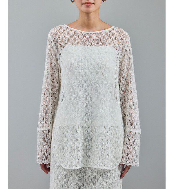 SALON adam et rope'「ラッセルレースレイヤードブラウス / セットアップ対応」|シャツ・ブラウス|