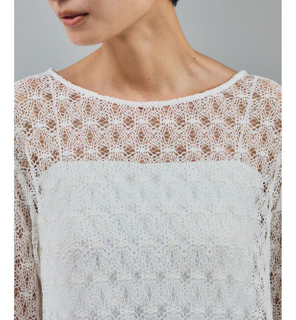 SALON adam et rope'「ラッセルレースレイヤードブラウス / セットアップ対応」|シャツ・ブラウス|