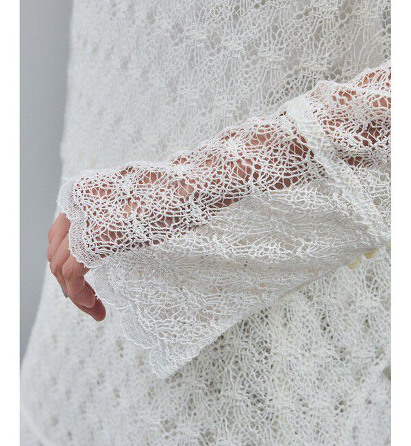 SALON adam et rope'「ラッセルレースレイヤードブラウス / セットアップ対応」|シャツ・ブラウス|