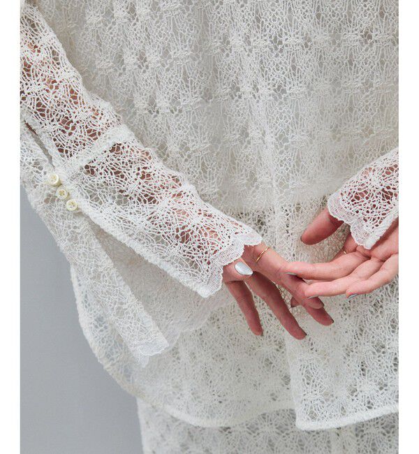 SALON adam et rope'「ラッセルレースレイヤードブラウス / セットアップ対応」|シャツ・ブラウス|