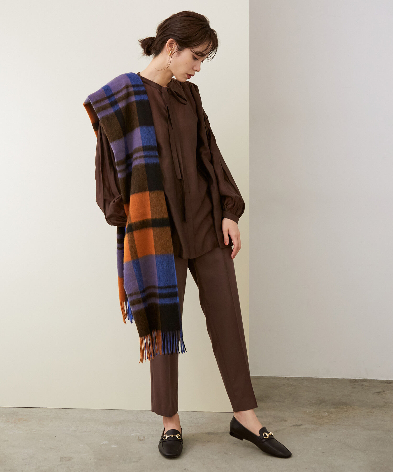 ROPE「チェック柄ウールストール」|ストール|