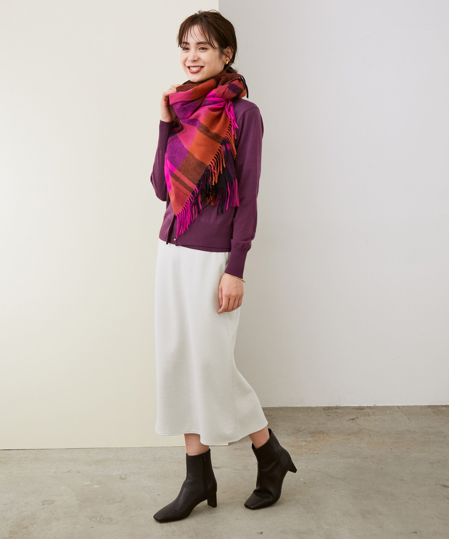 ROPE「チェック柄ウールストール」|ストール|