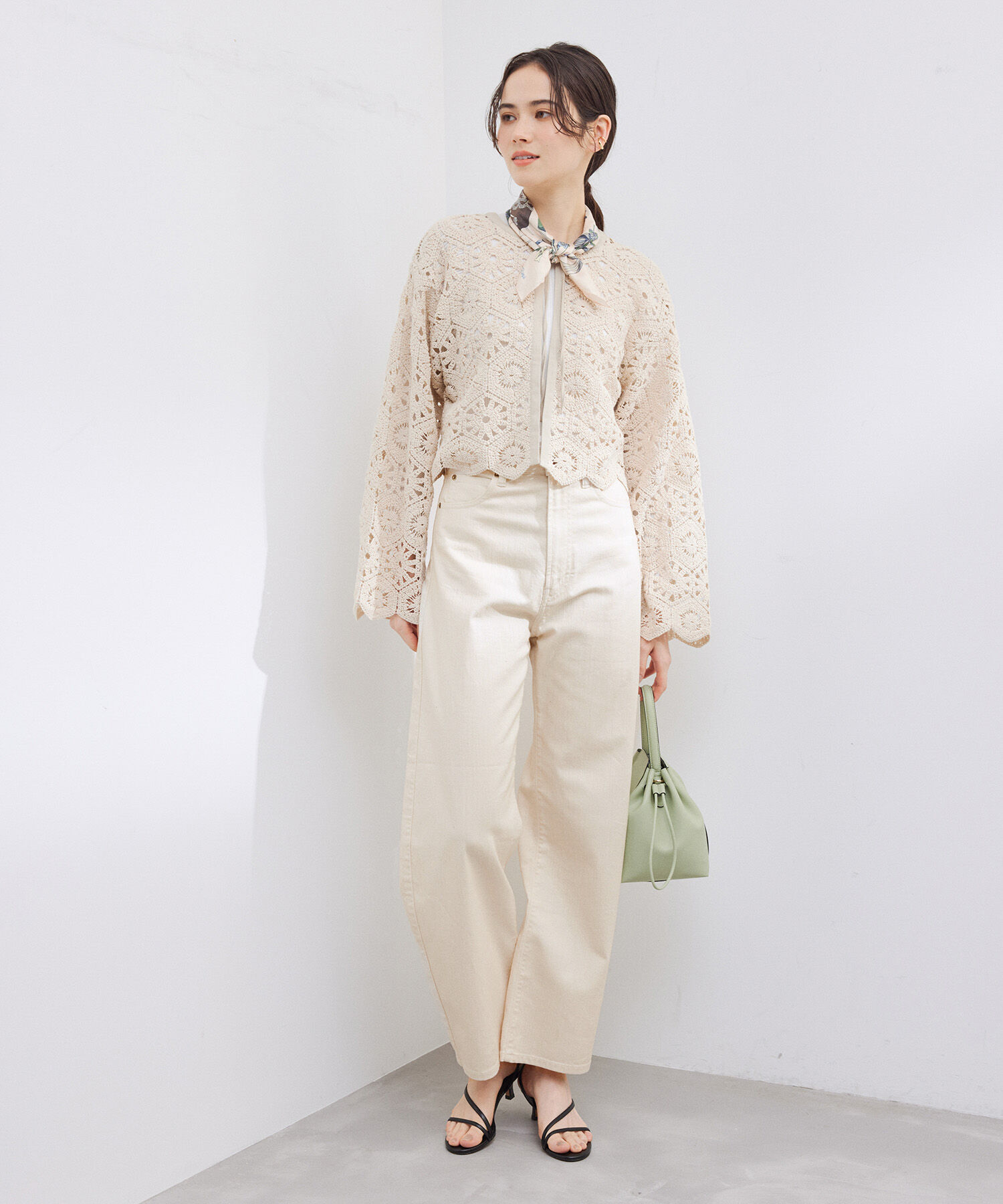 ROPE「【洗える】カーブラインカラーチノデニムパンツ」|チノ|