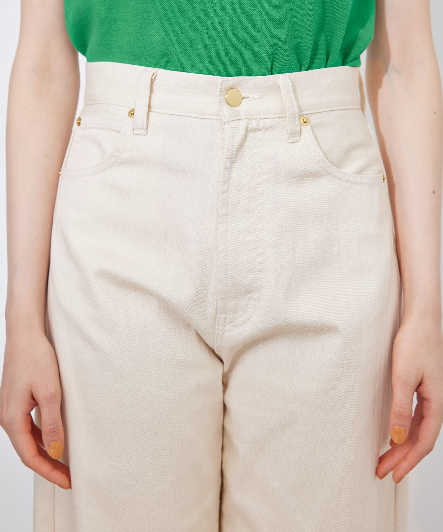 ROPE「【洗える】カーブラインカラーチノデニムパンツ」|チノ|