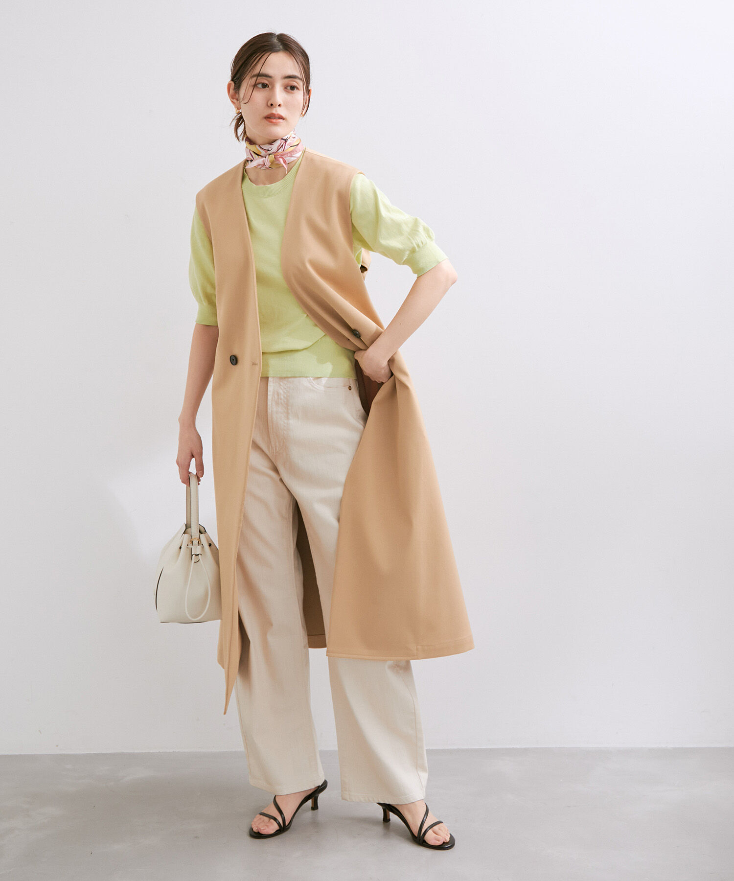 ROPE「【洗える】カーブラインカラーチノデニムパンツ」|チノ|