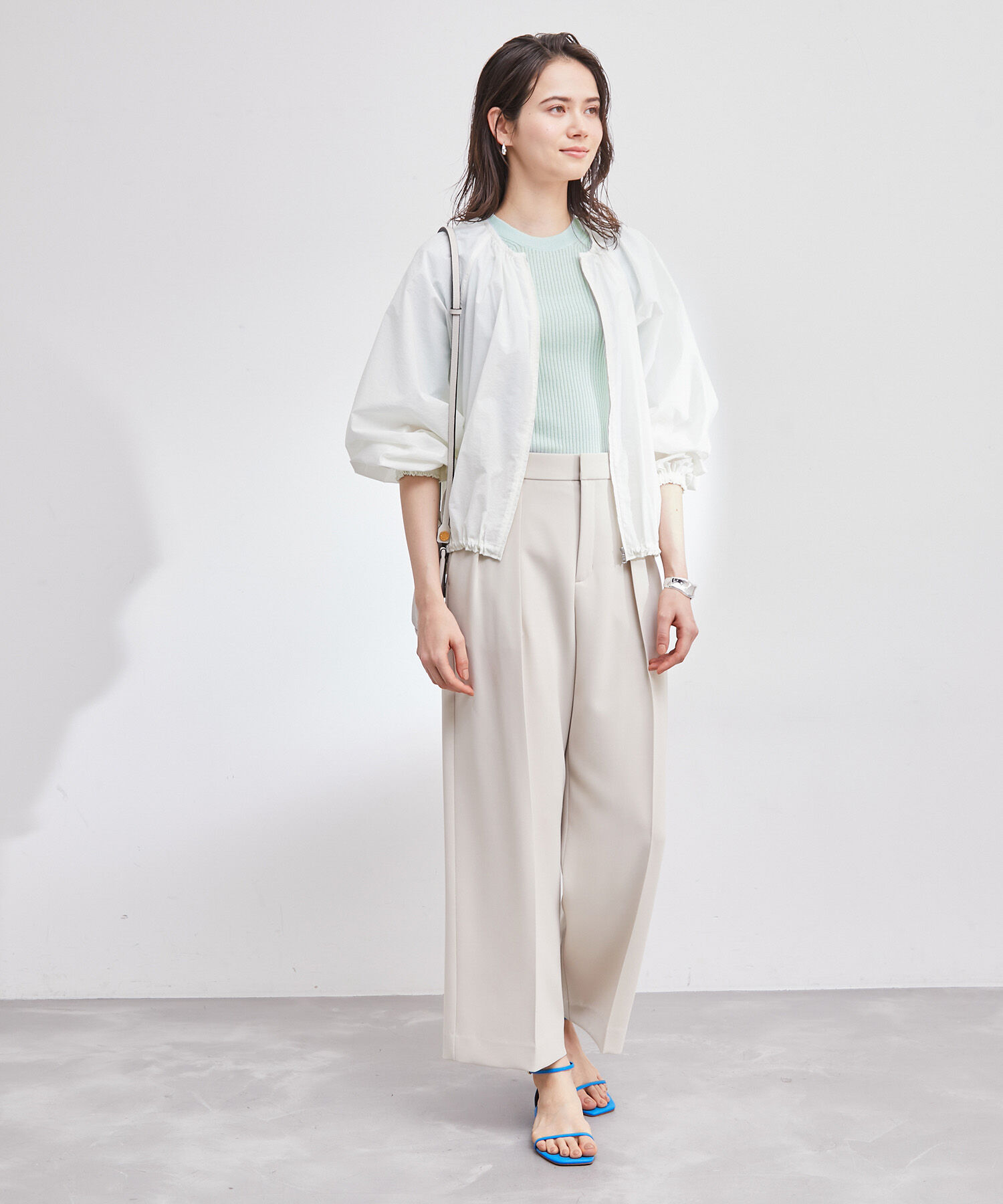 ROPE「【洗える】ホールガーメントリブ5分袖プルオーバー」|ニット・セーター|