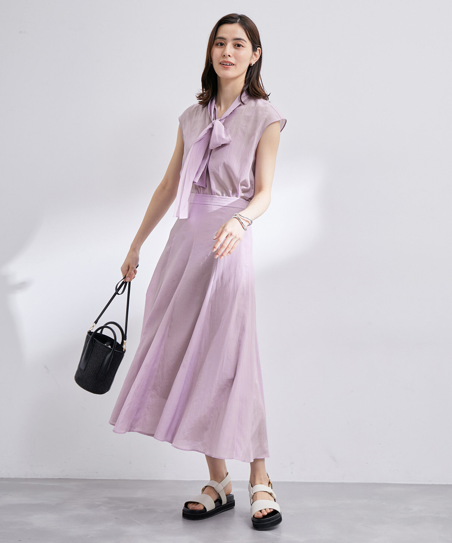 ROPE「【雑誌掲載】【洗える】プリントマーメイドスカート/セットアップ対応」|スカート|