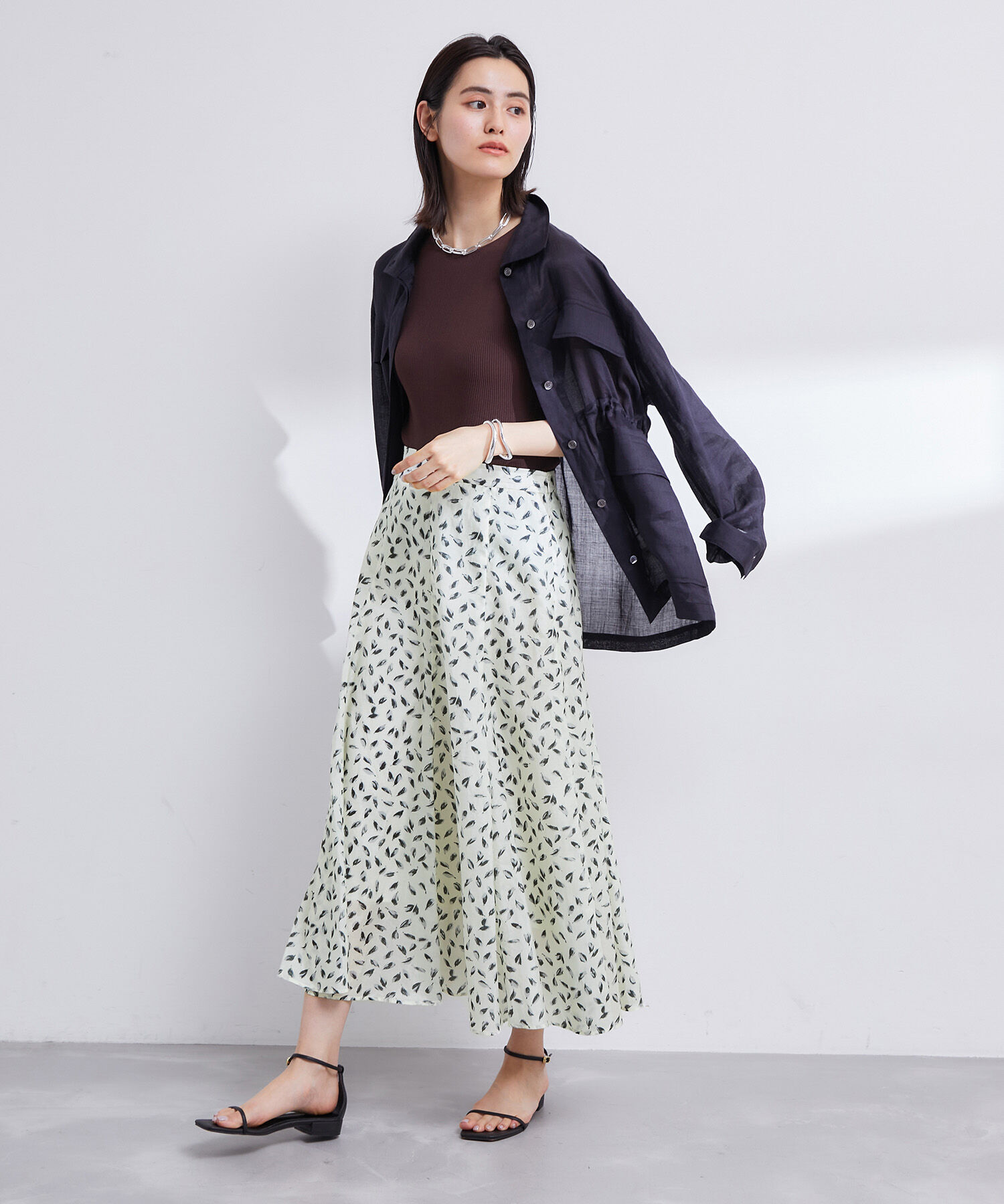 ROPE「【雑誌掲載】【洗える】プリントマーメイドスカート/セットアップ対応」|スカート|