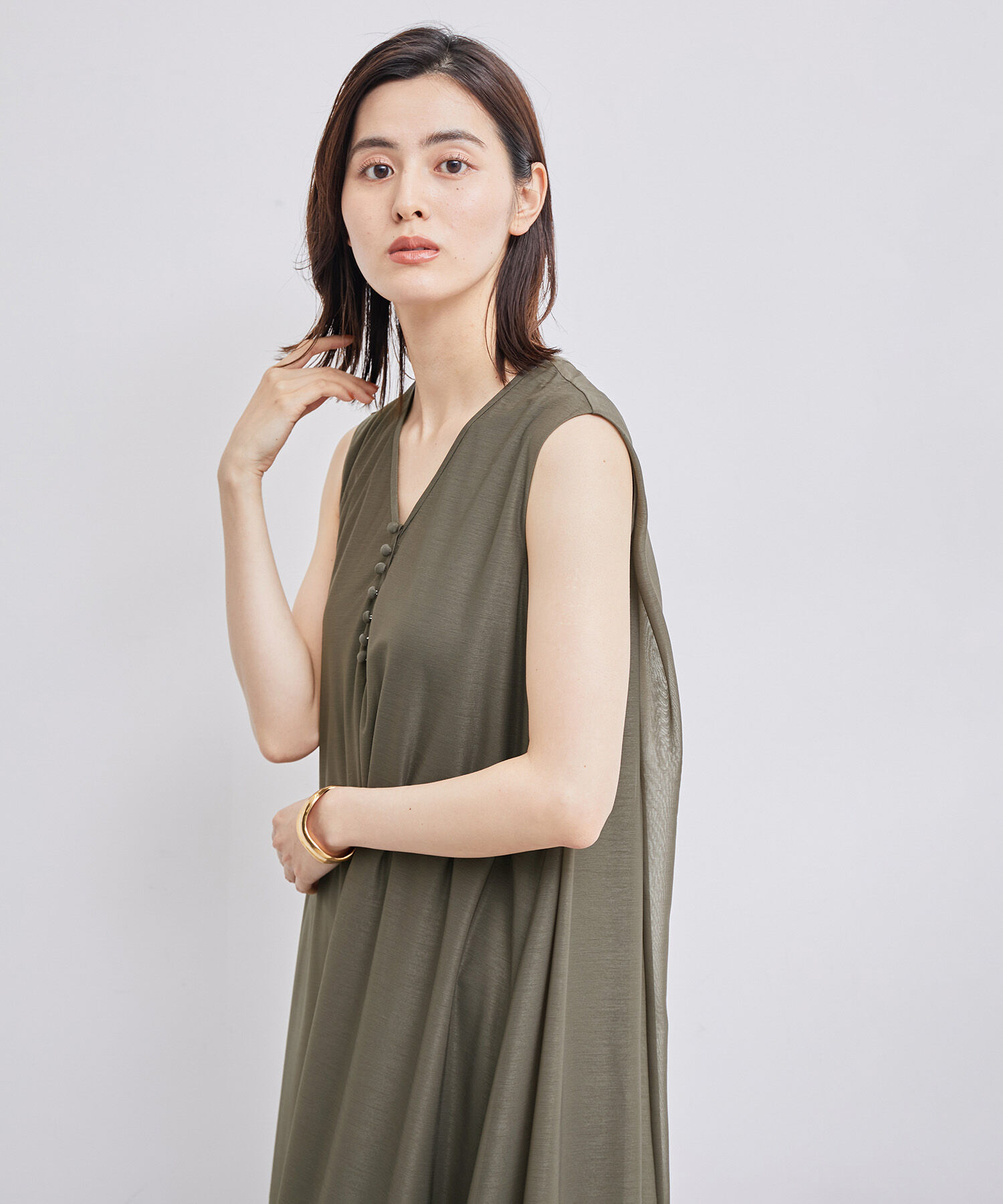 ROPE「【雑誌掲載】【洗える】【新色追加】エスパンディAラインシアーワンピース」|ワンピース|