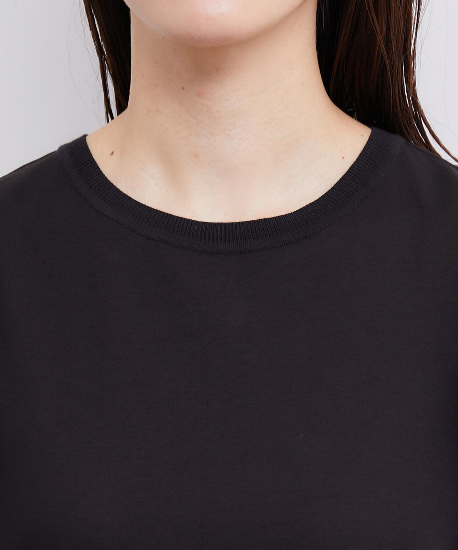 ROPE「【洗える】シフォンコンビギャザーパフスリーブカットソー」|Tシャツ・カットソー|