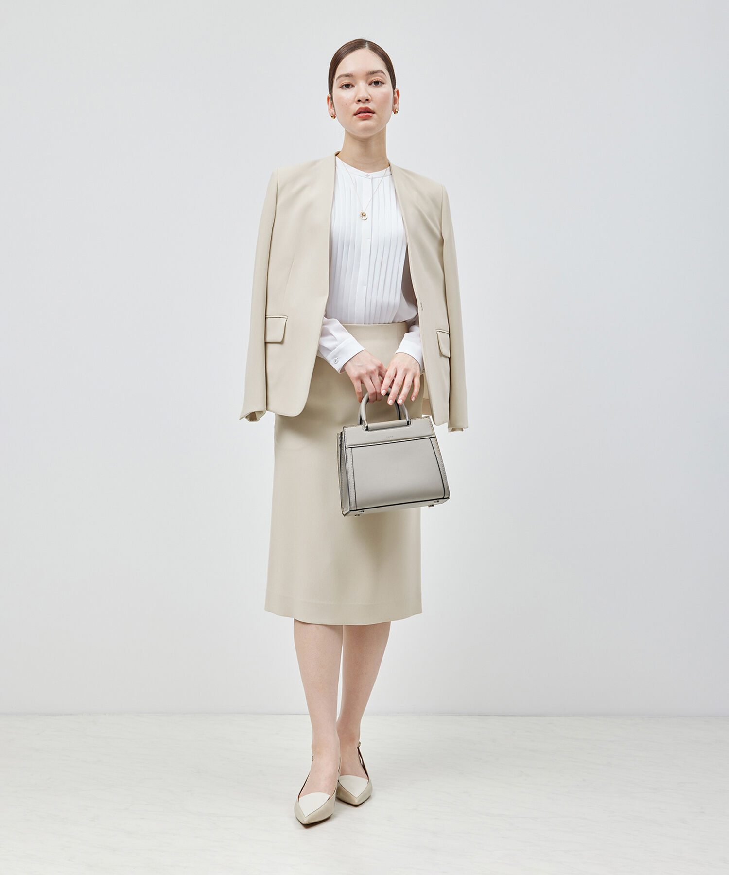 ROPE「トリアセテートダブルクロス タイトスカート【セレモニー/通勤対応】【洗える】」|スカート|