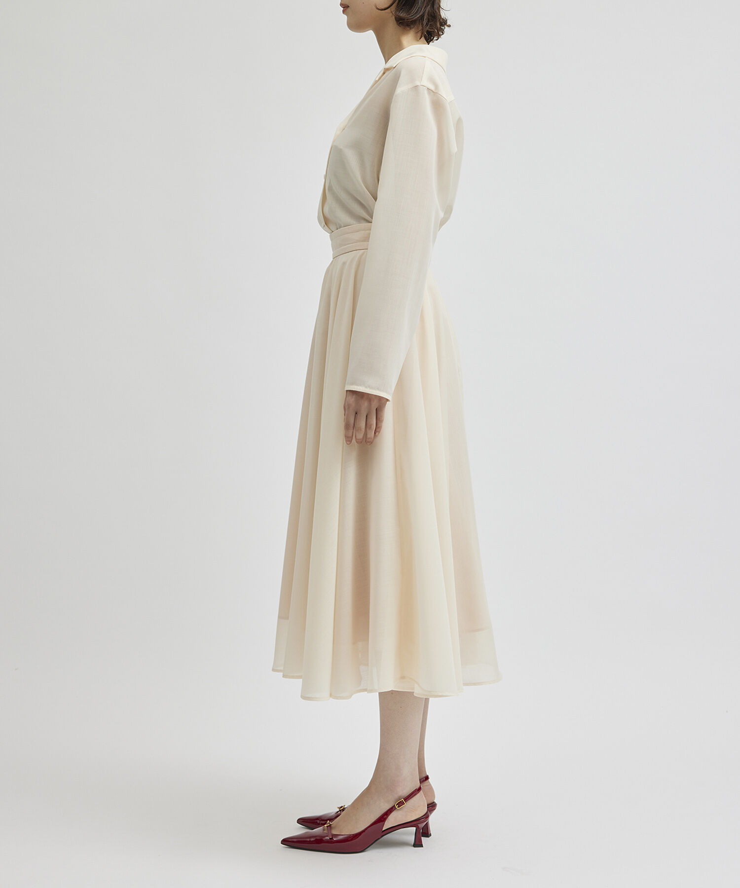 ROPE「マナードボイルシアーサーキュラースカート/セットアップ対応」|スカート|