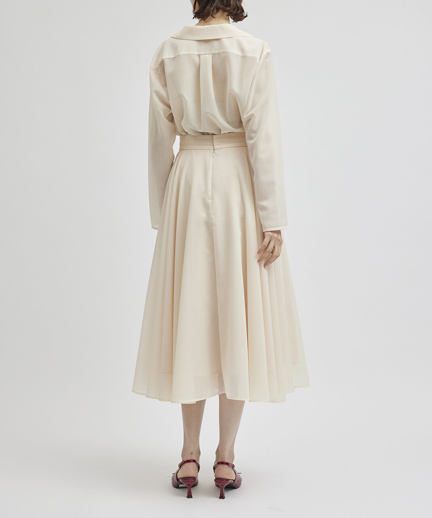 ROPE「マナードボイルシアーサーキュラースカート/セットアップ対応」|スカート|