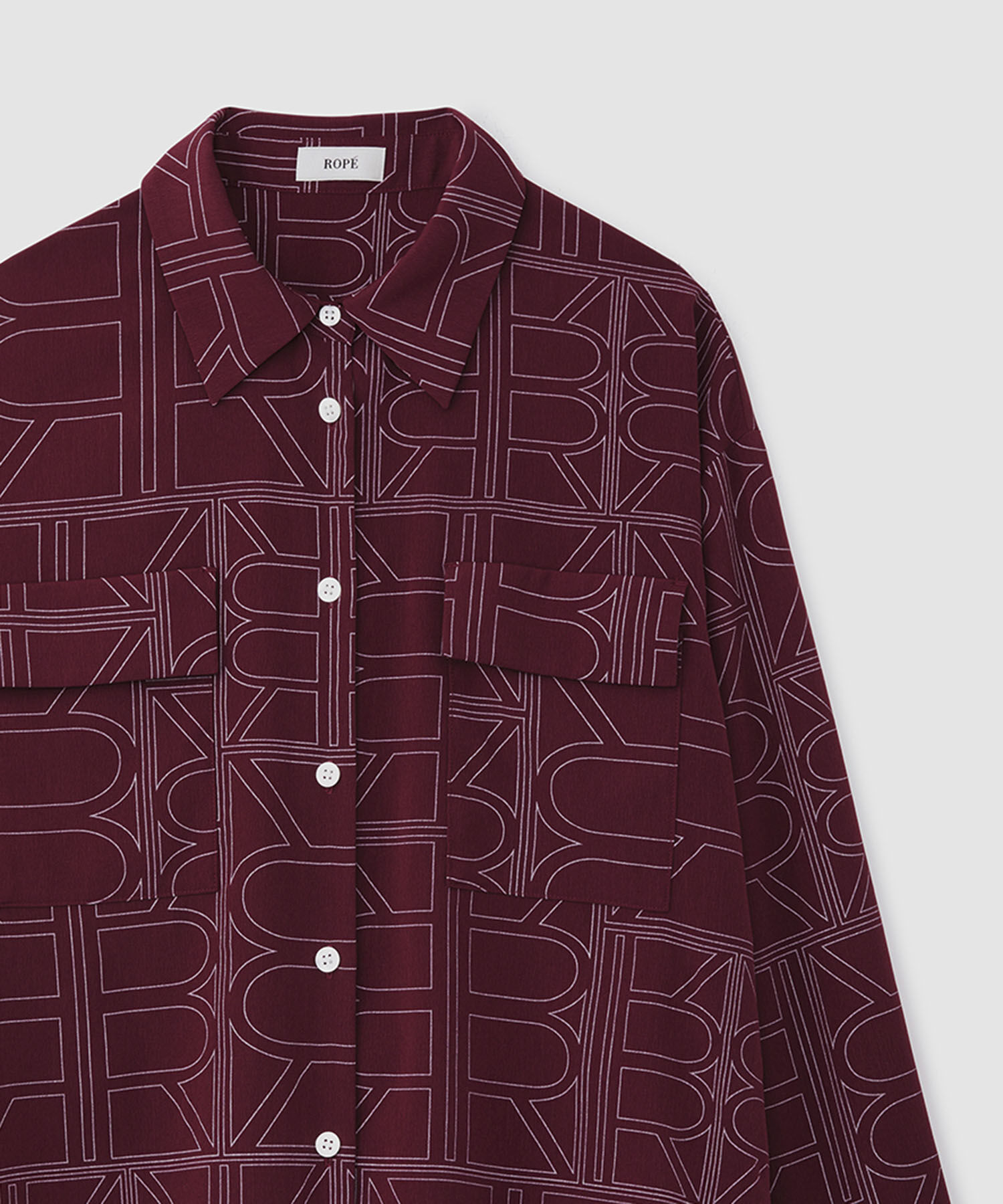 ROPE「モノグラムプリントシャツブラウス」|シャツ・ブラウス|