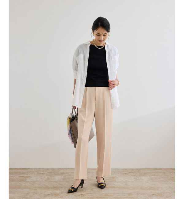 ROPE「【洗える】テレコ5分袖ニットプルオーバー」|ニット・セーター|