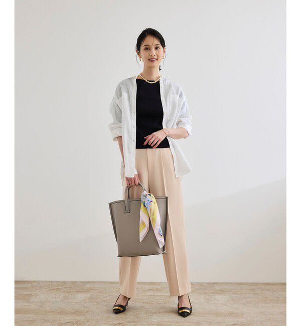 ROPE「【洗える】テレコ5分袖ニットプルオーバー」|ニット・セーター|