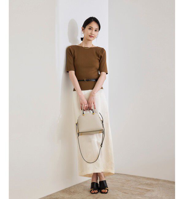 ROPE「【洗える】テレコ5分袖ニットプルオーバー」|ニット・セーター|