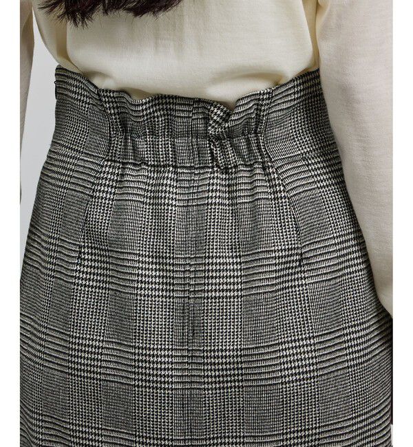 ROPE「[美人スカート]ウールレーヨンポケット付きタイトスカート(ヘリンボーン/グレンチェック)/セットアップ対応」|スカート|