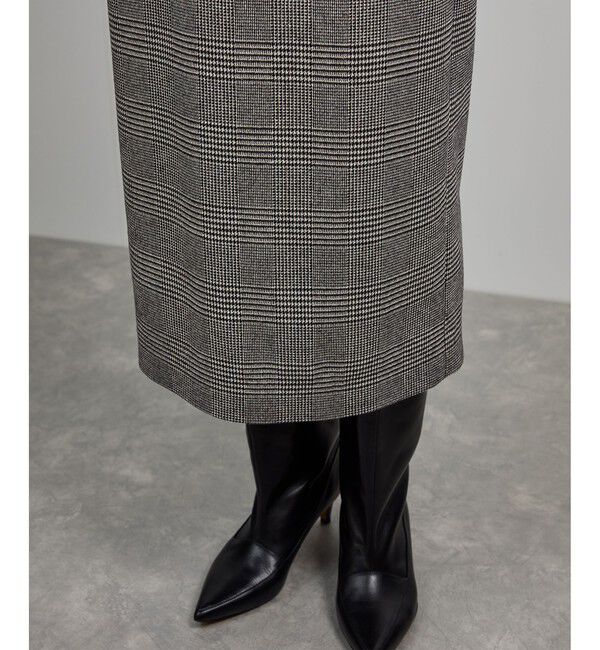 ROPE「[美人スカート]ウールレーヨンポケット付きタイトスカート(ヘリンボーン/グレンチェック)/セットアップ対応」|スカート|