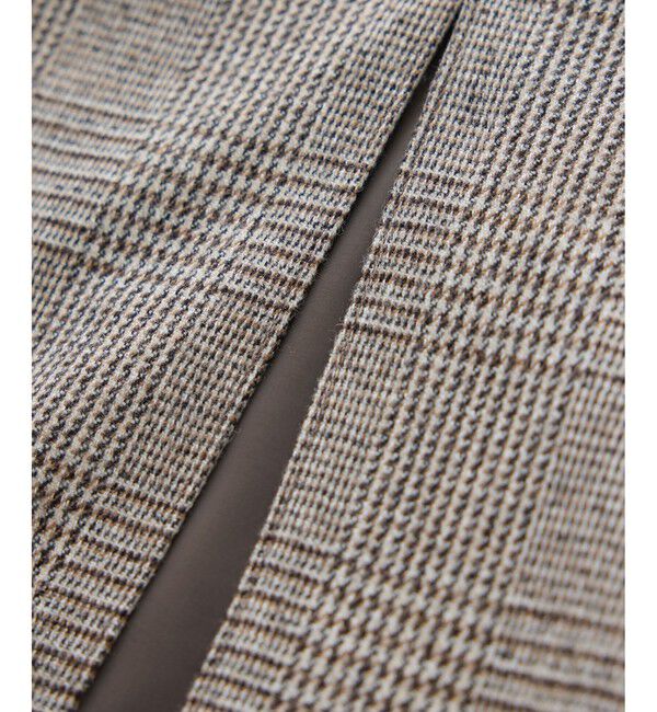 ROPE「[美人スカート]ウールレーヨンポケット付きタイトスカート(ヘリンボーン/グレンチェック)/セットアップ対応」|スカート|