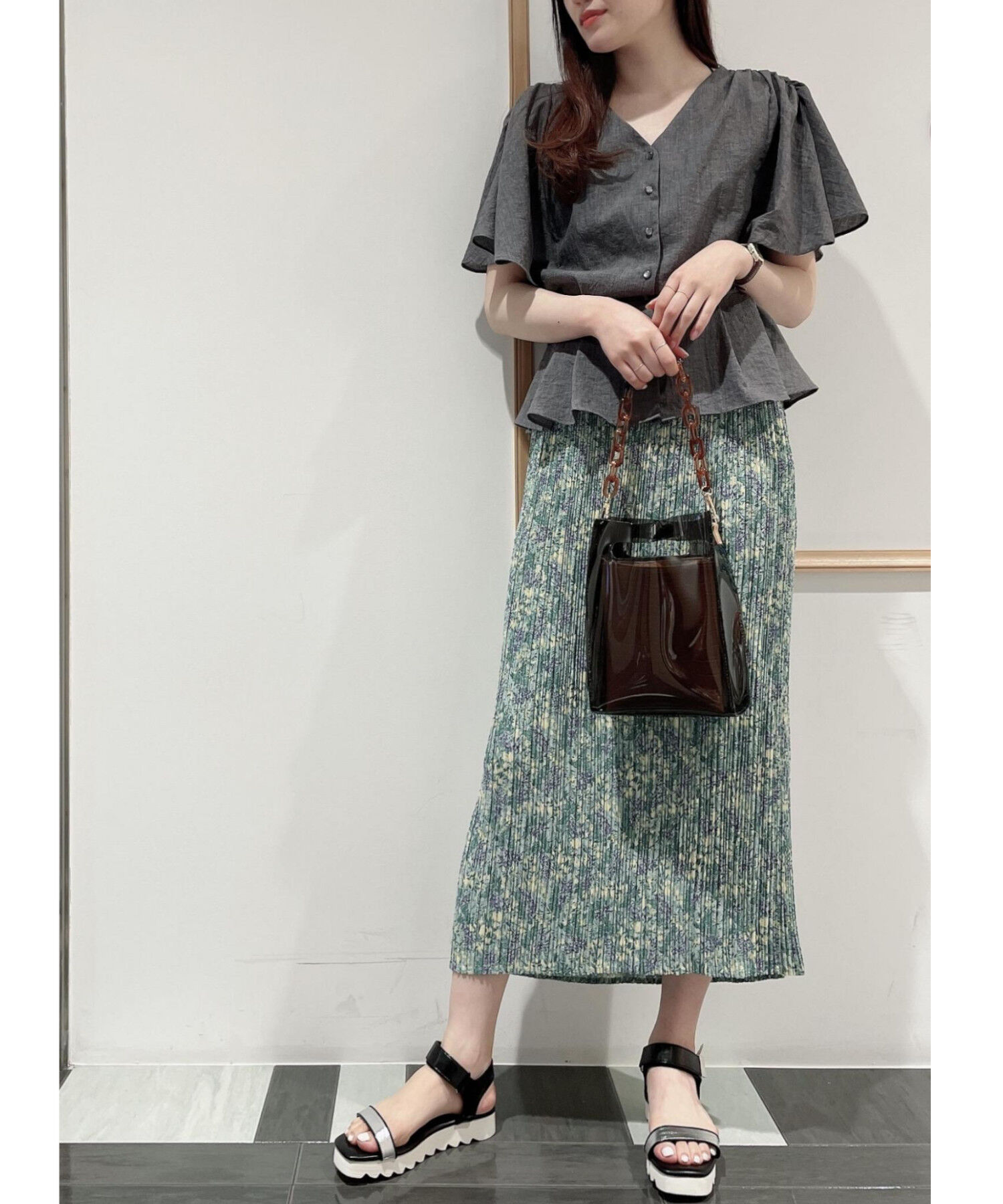 Juze「軽量スクエアトゥ厚底サンダル」|サンダル|