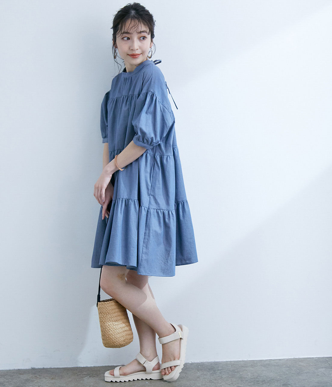 Juze「軽量スクエアトゥ厚底サンダル」|サンダル|