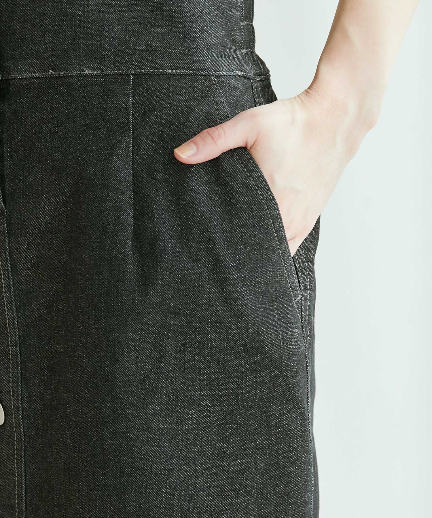 vis-a-vis「【WEB限定】【追加生産】ストレッチ性抜群。デニムIラインハイウェストスカート」|スカート|