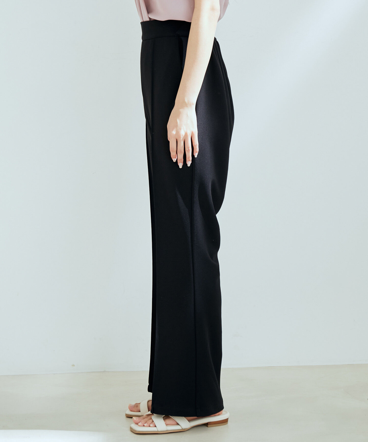 vis-a-vis「【WEB限定】【SET】フレンチスリーブタックブラウス＆フレアーパンツセット【sustainable】」|シャツ・ブラウス|