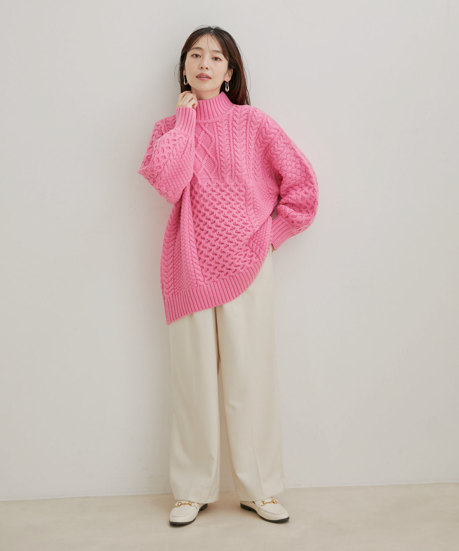 VIS「【Washable・EASY CARE】エコウールタッチワイドパンツ【sustainable】」|スラックス|