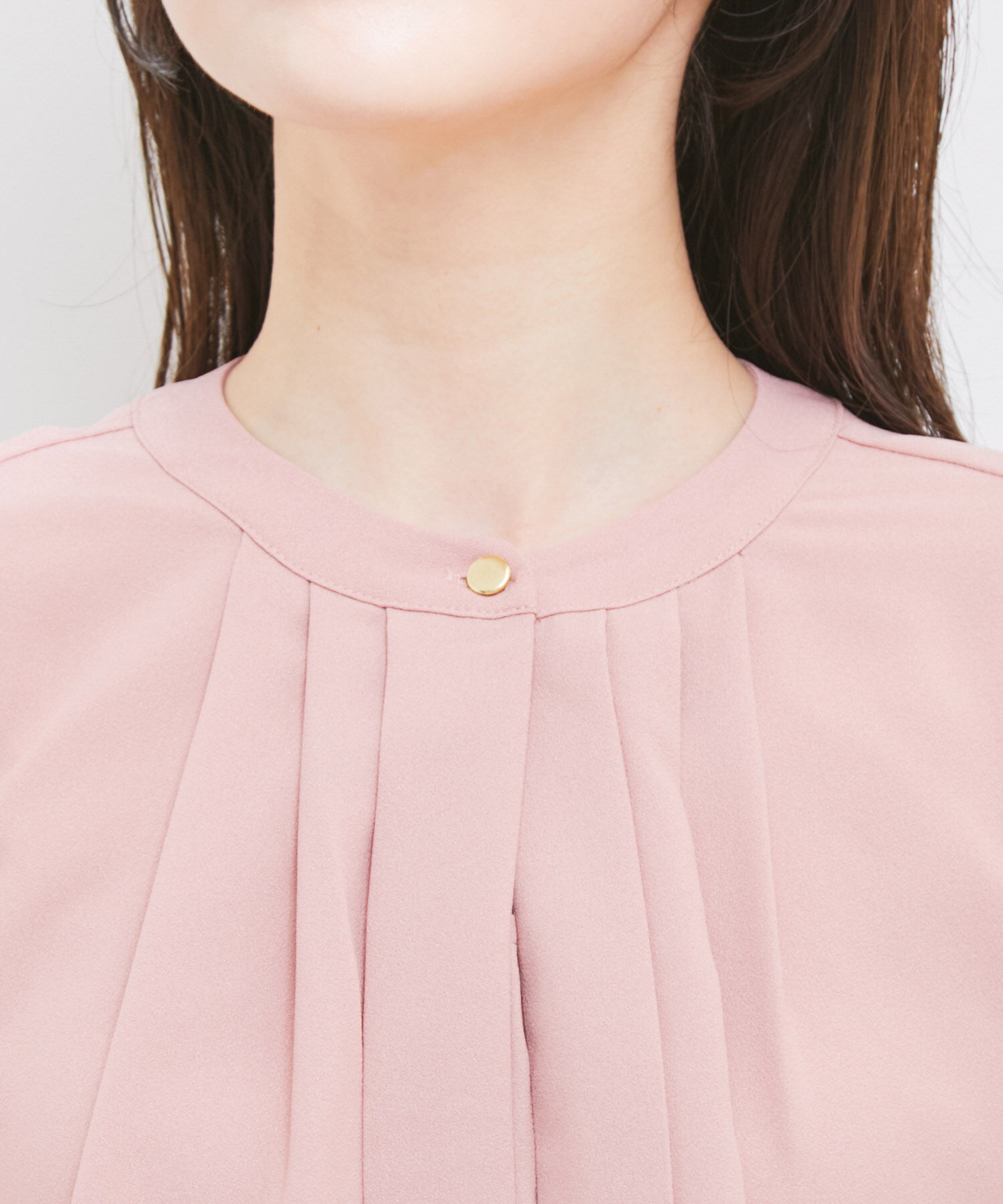 VIS「【洗える・EASYCARE】フロントタック長袖ブラウス【sustainable】」|シャツ・ブラウス|