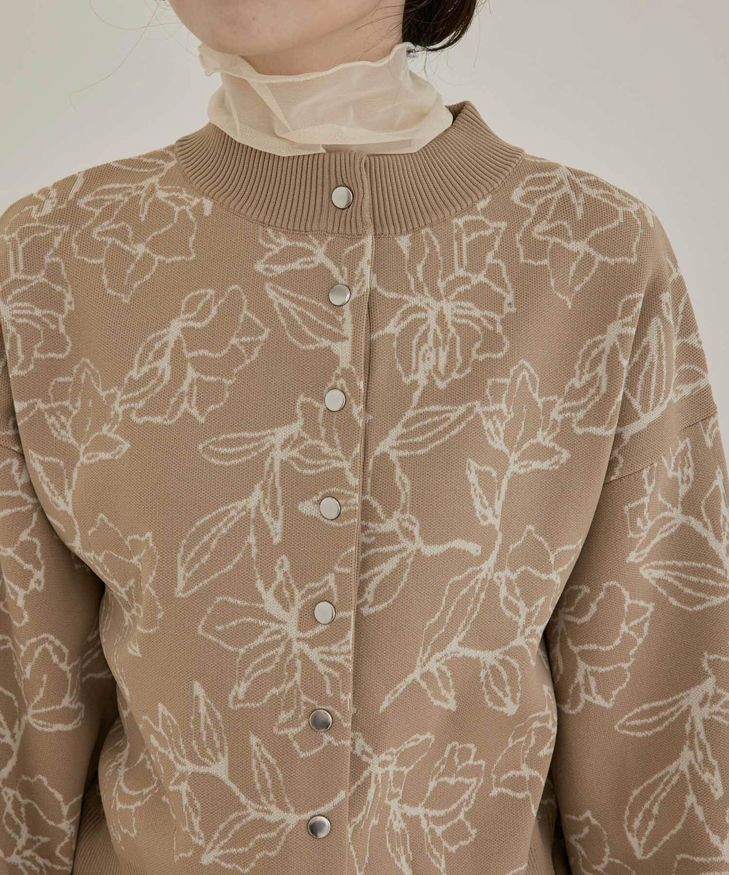 VIS「多釦ニットカラーカーディガン」|カーディガン|