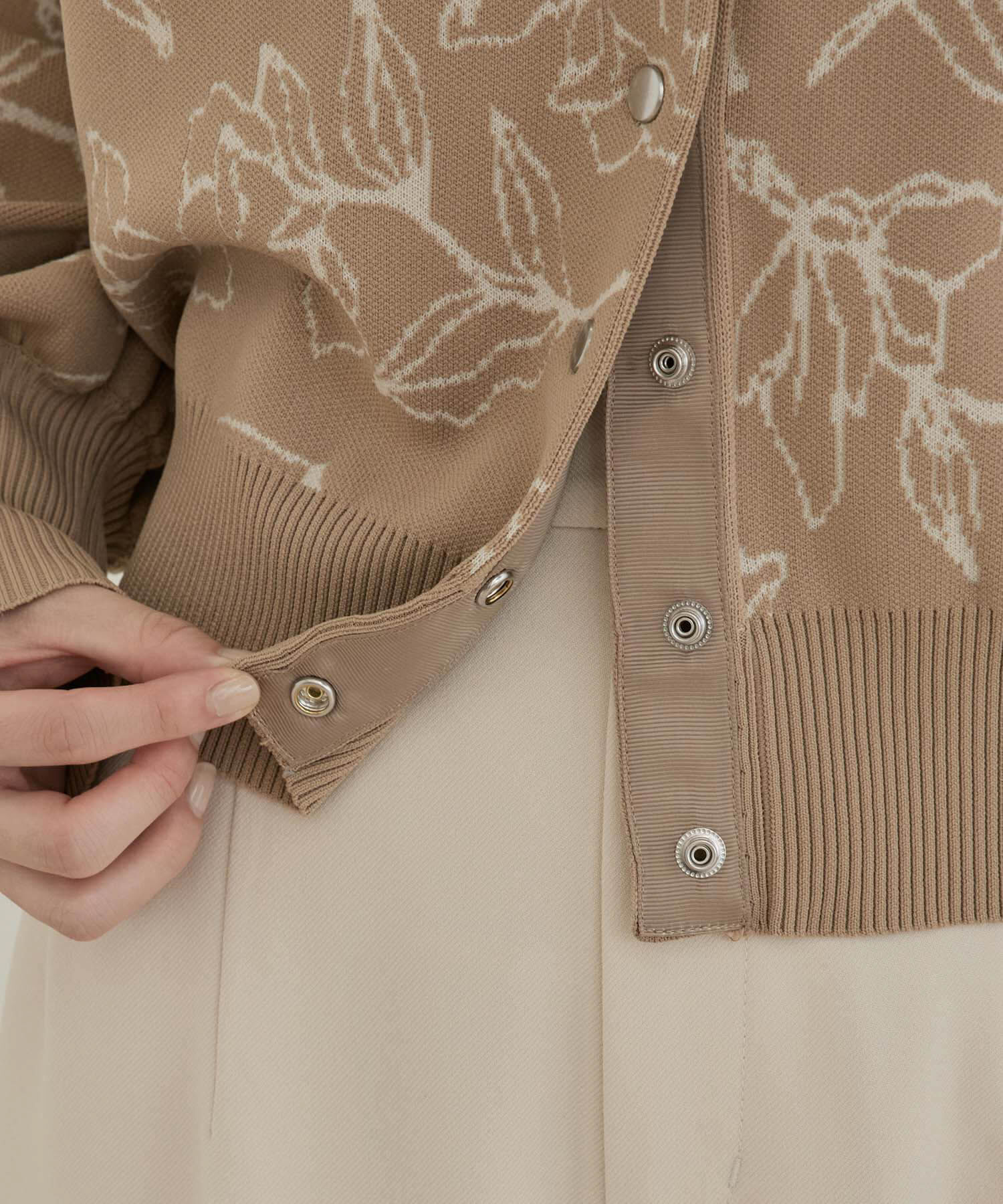 VIS「多釦ニットカラーカーディガン」|カーディガン|