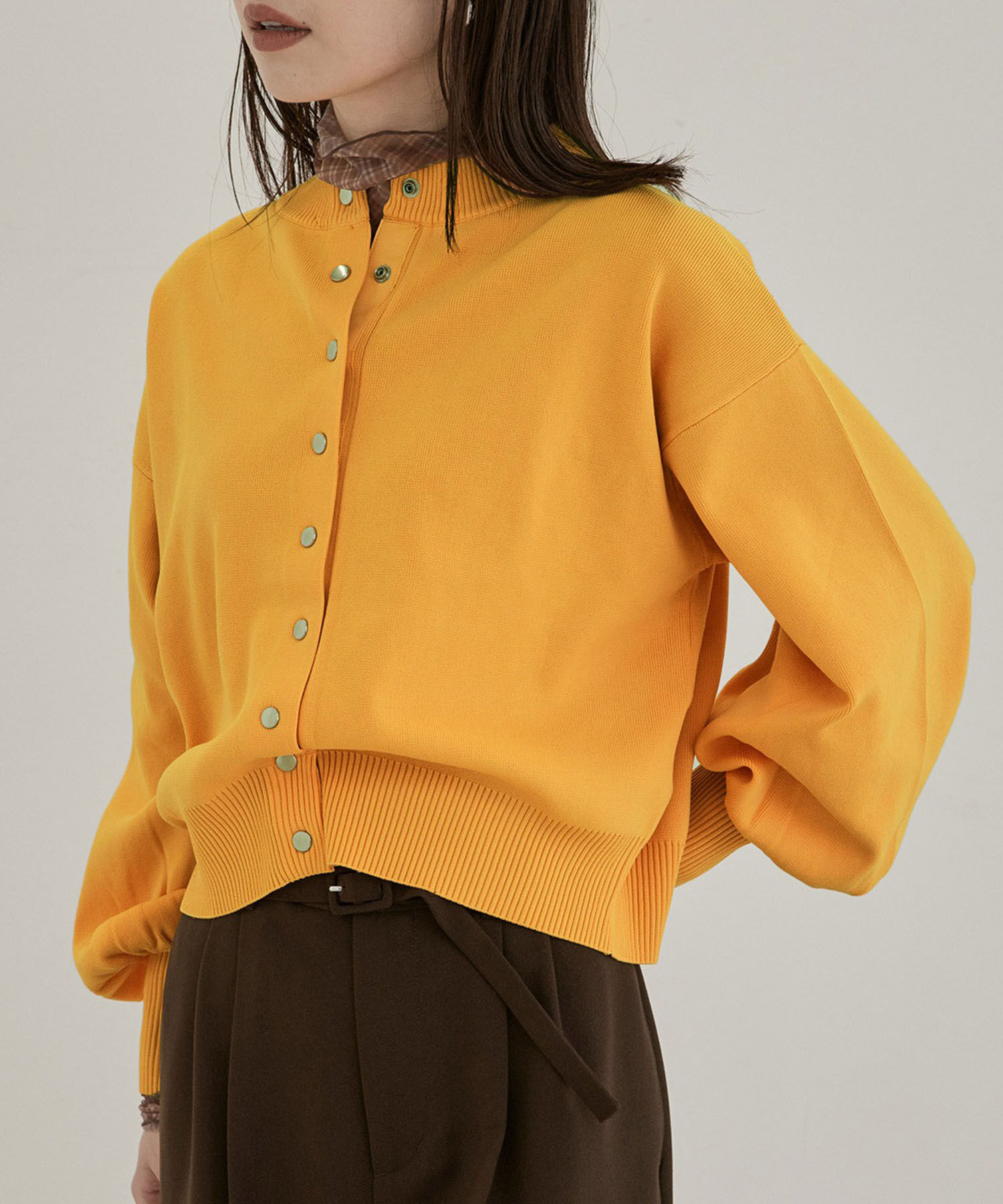VIS「多釦ニットカラーカーディガン」|カーディガン|イエロー(80)