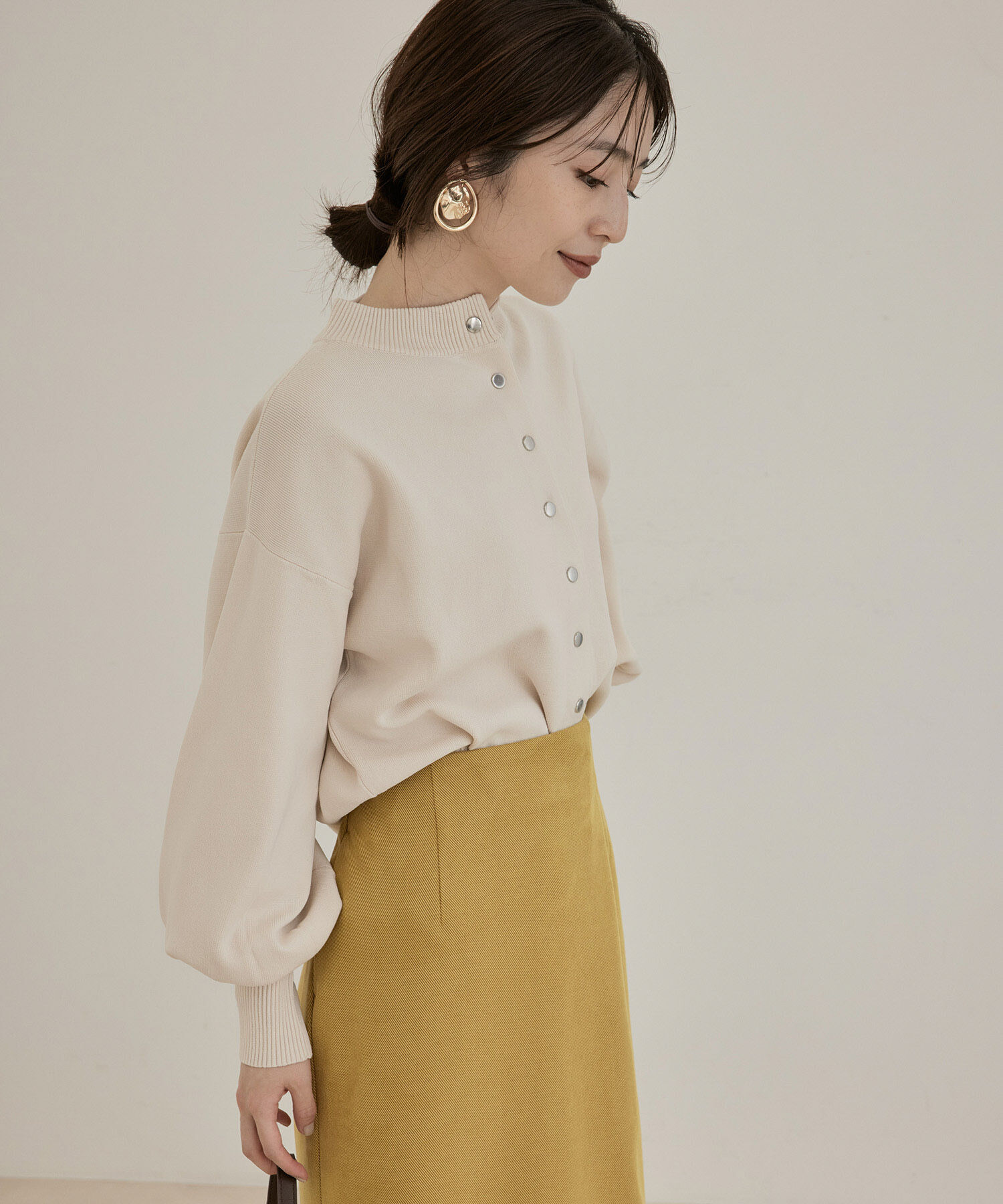 VIS「多釦ニットカラーカーディガン」|カーディガン|