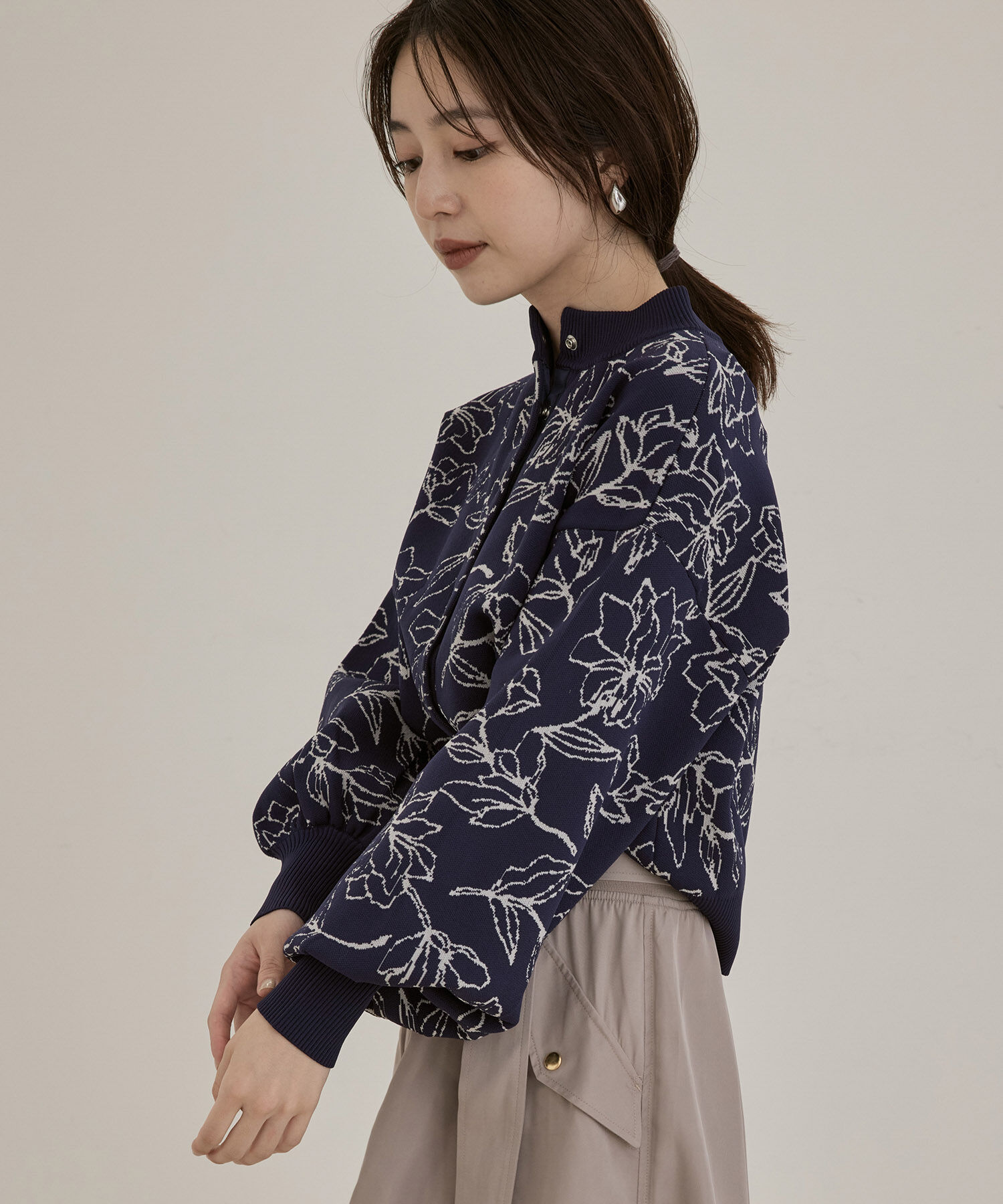 VIS「多釦ニットカラーカーディガン」|カーディガン|