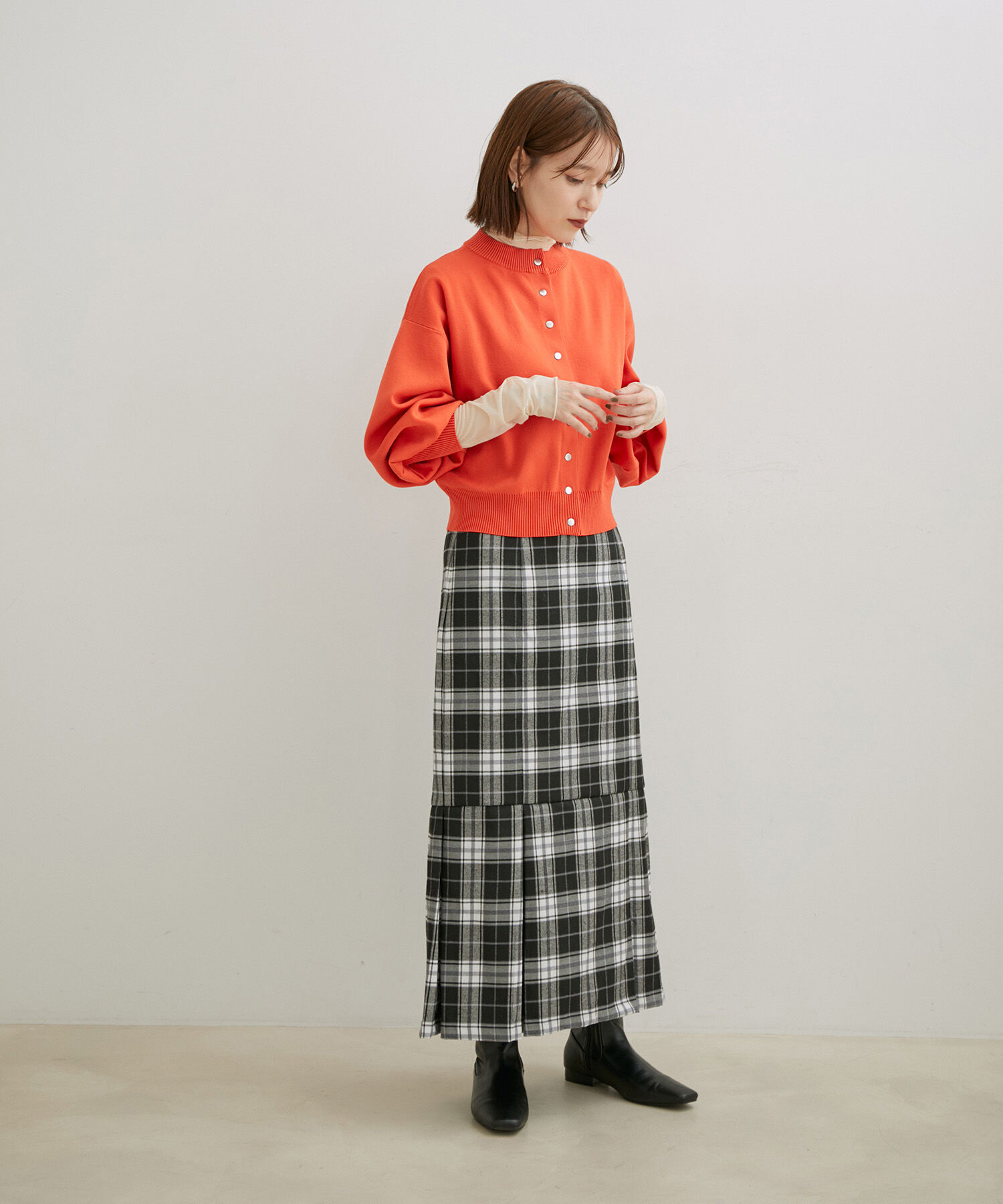 VIS「多釦ニットカラーカーディガン」|カーディガン|