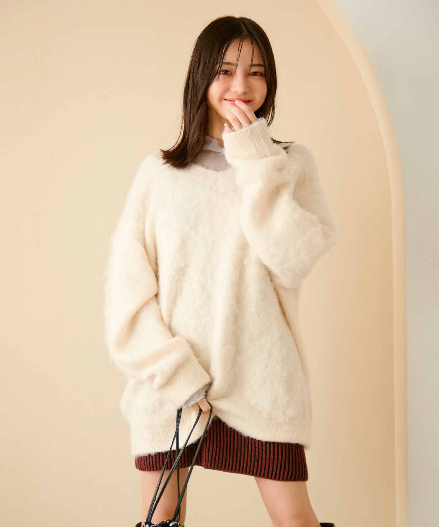 VIS「【前後2WAY】毛混トゥンカロンニット」|ニット・セーター|