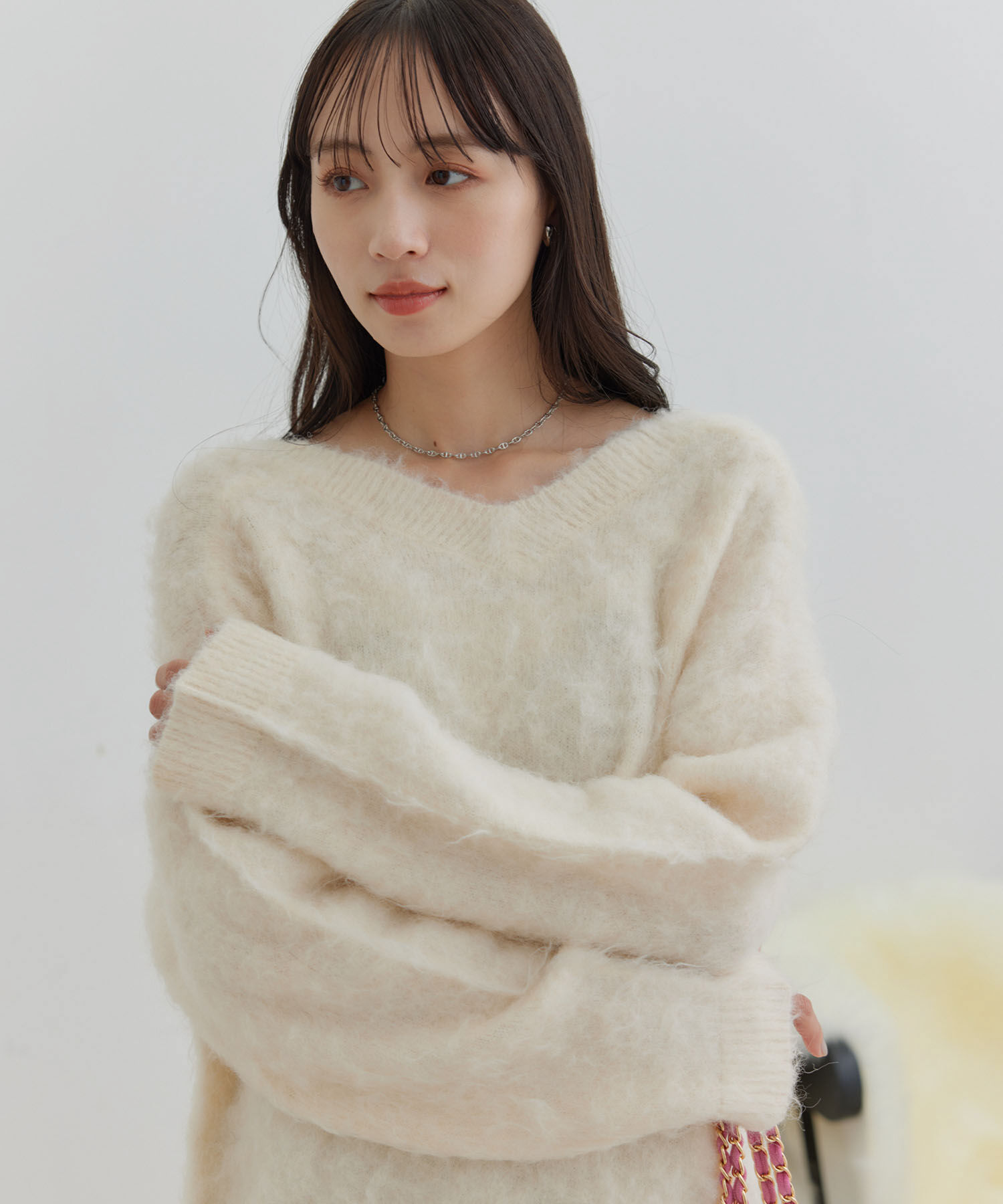 VIS「【前後2WAY】毛混トゥンカロンニット」|ニット・セーター|