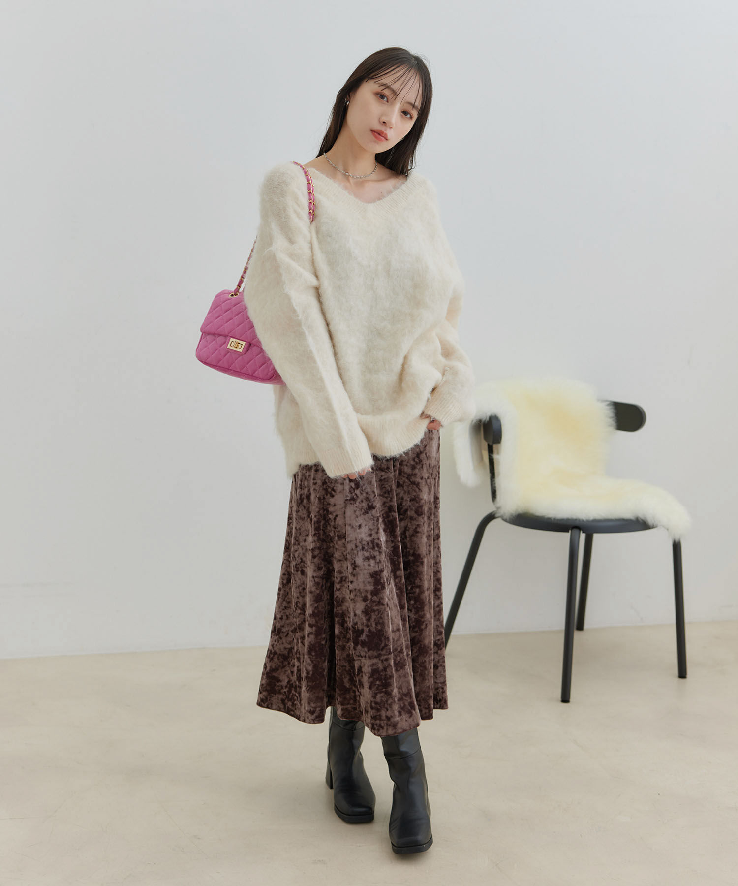 VIS「【前後2WAY】毛混トゥンカロンニット」|ニット・セーター|