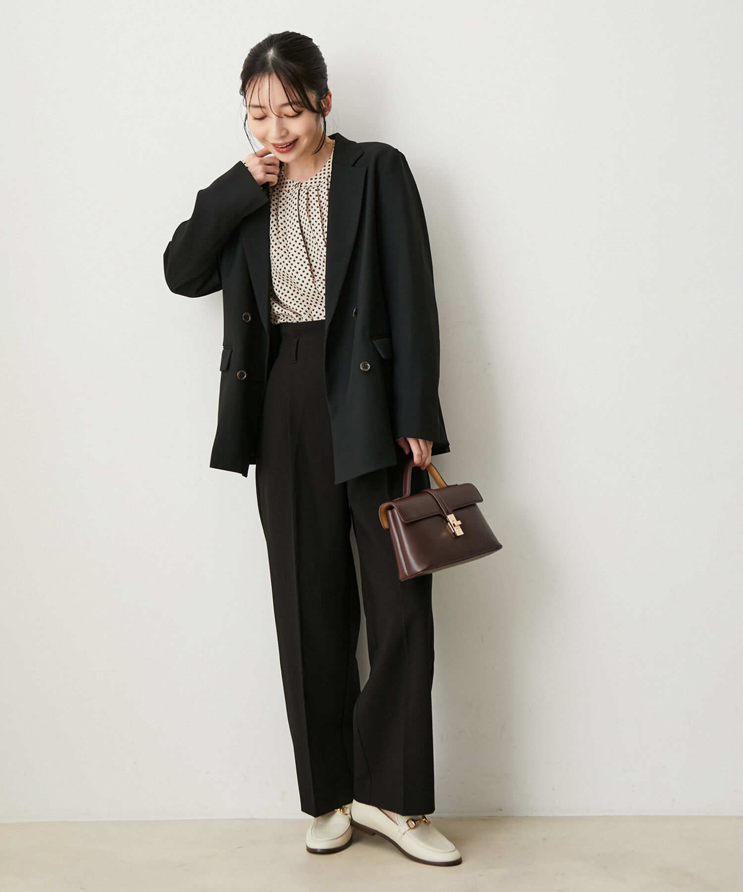 VIS「【セットアップ対応】ウールライクメランジワイドパンツ【アンチピリング・洗える】」|スラックス|