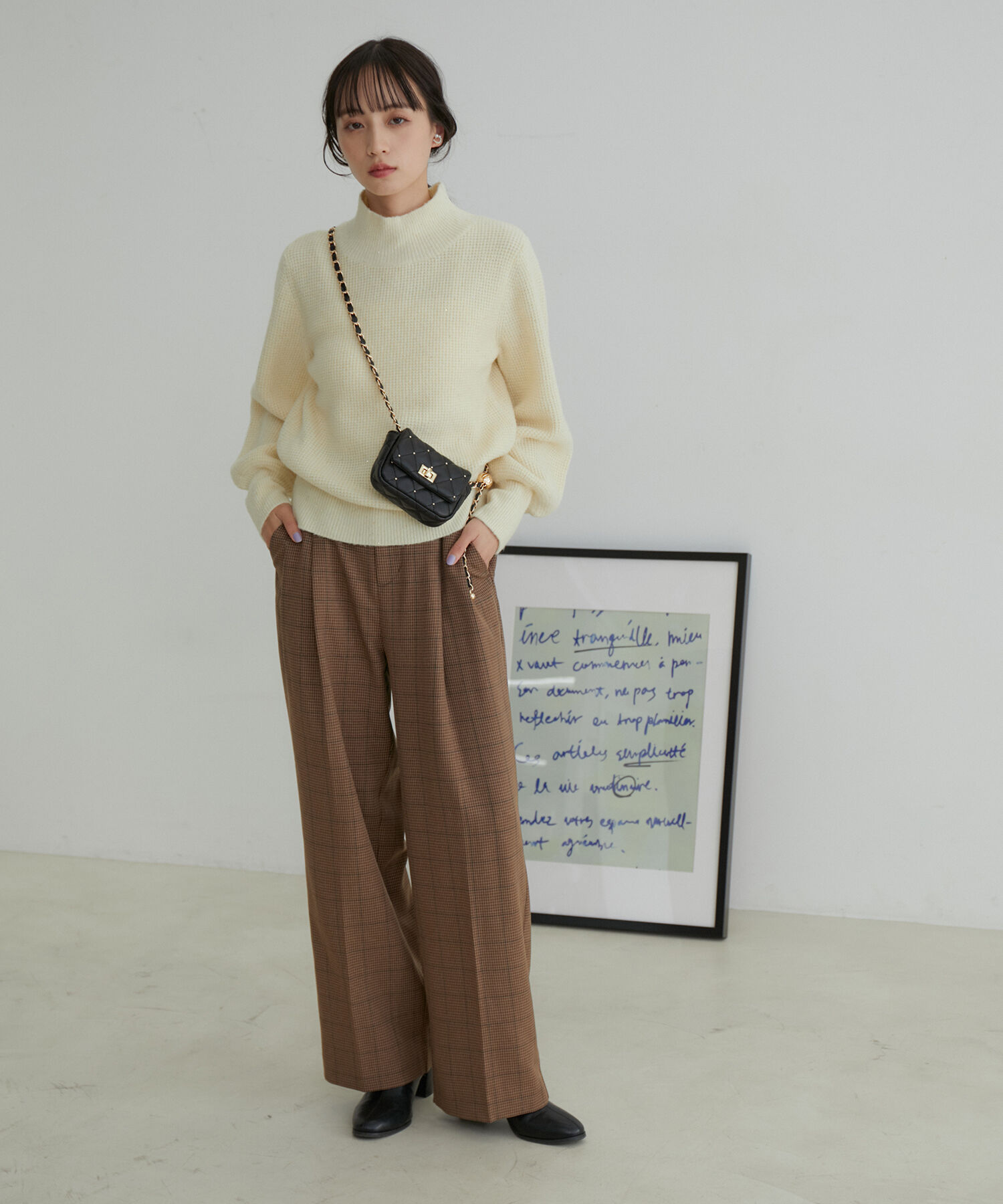 VIS「【セットアップ対応】ウールライクメランジワイドパンツ【アンチピリング・洗える】」|スラックス|