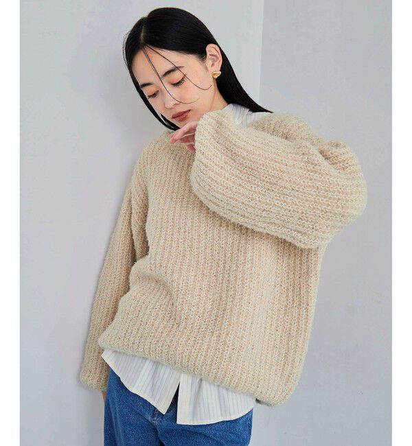 VIS「ブークレホロHUGニットプルオーバー」|ニット・セーター|ベージュ