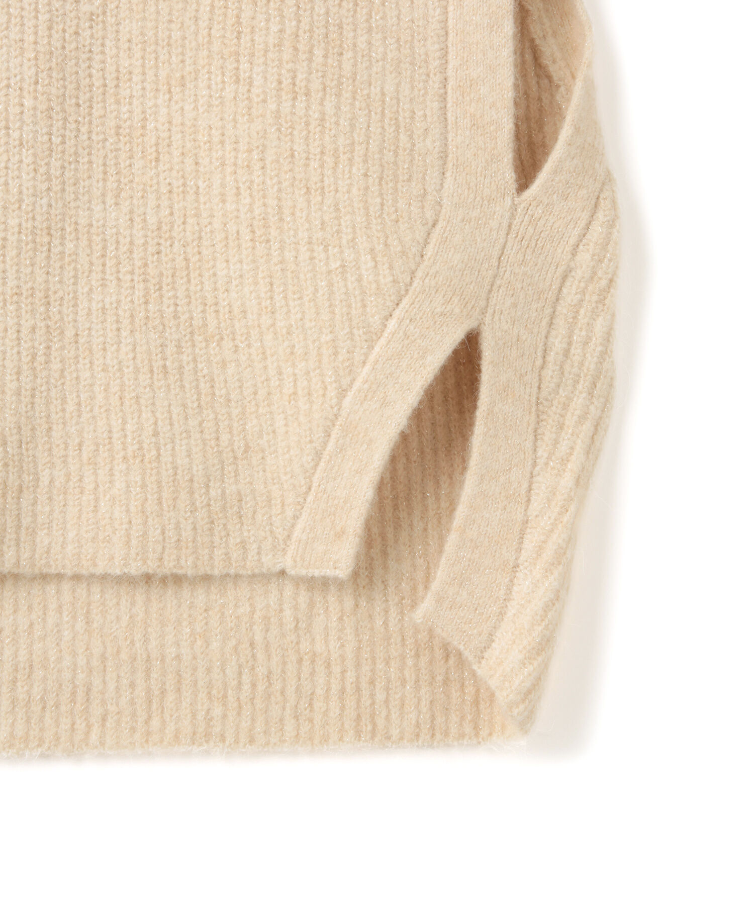 VIS「ラメ混ボタンデザインポンチョベスト」|ニット・セーター|