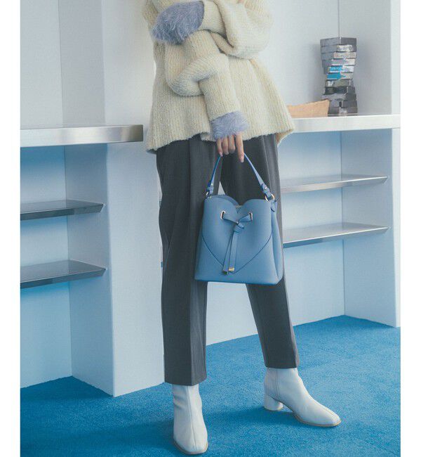 VIS「【美warm】ストレッチベルト付きハイウエストテーパードパンツ【アンチピリング/防シワ/洗える】」|チノ|