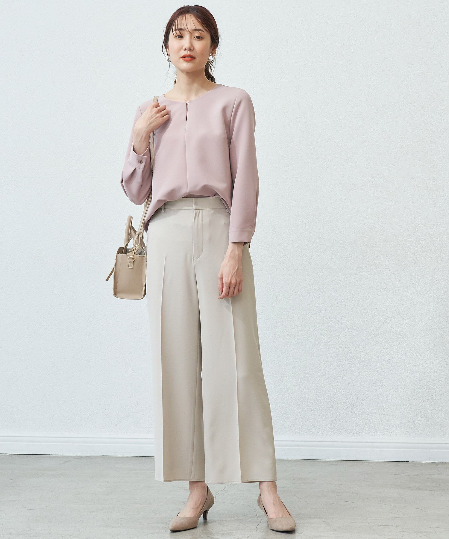 Rope&rsquo;Picnic「【360&deg;ウルトラストレッチ】【セットアップ対応】フロントホックブラウス」|シャツ・ブラウス|