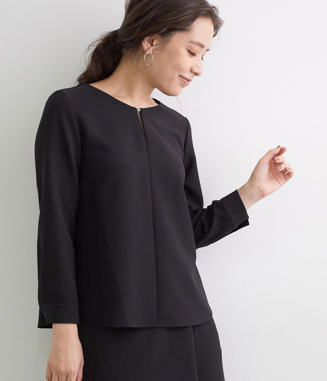 Rope&rsquo;Picnic「【360&deg;ウルトラストレッチ】【セットアップ対応】フロントホックブラウス」|シャツ・ブラウス|