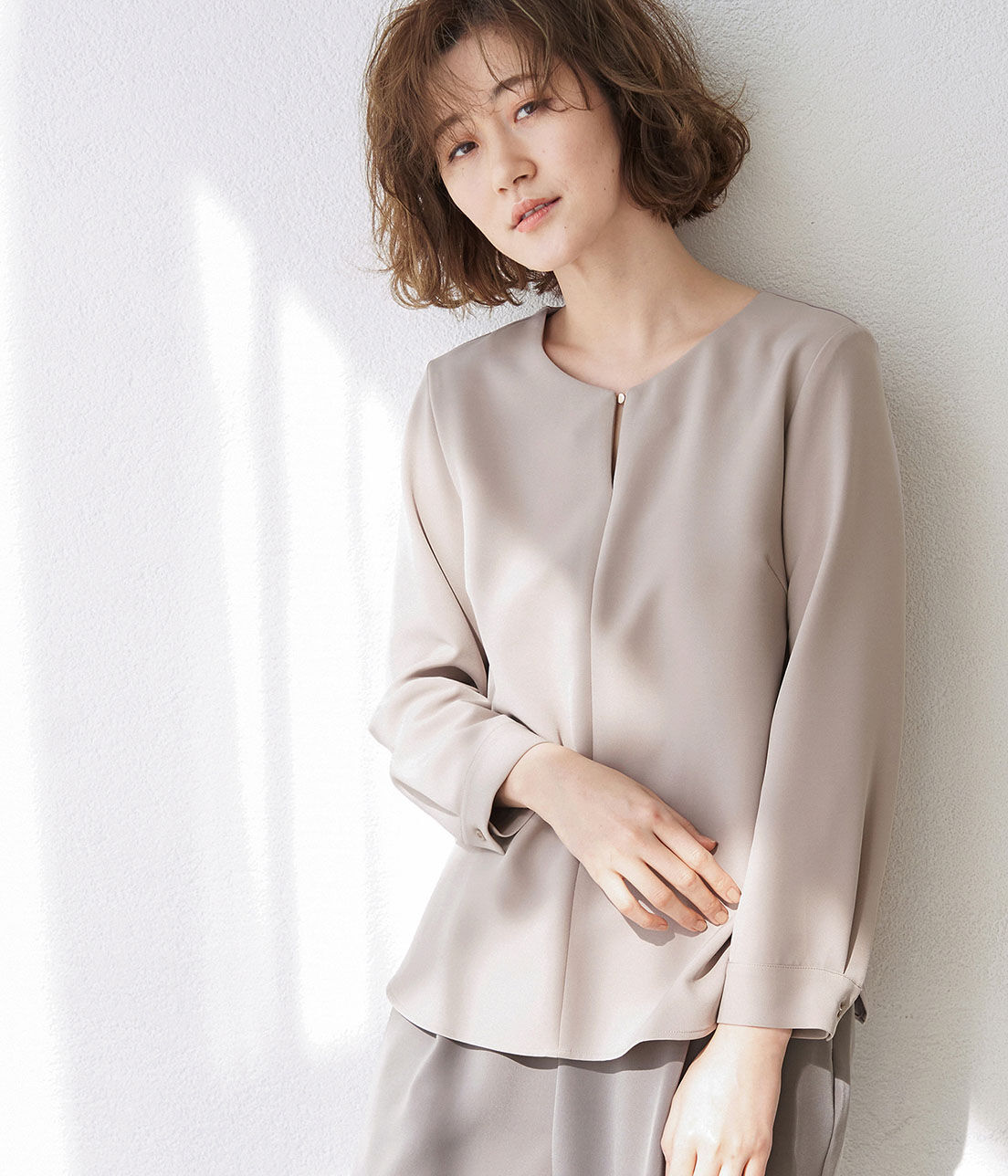 Rope&rsquo;Picnic「【360&deg;ウルトラストレッチ】【セットアップ対応】フロントホックブラウス」|シャツ・ブラウス|キャメル系(26)